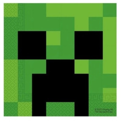 Rosto pixelado verde e preto do personagem Minecraft