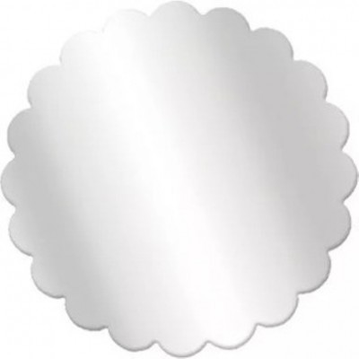 Espelho circular com bordas onduladas em vidro liso