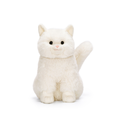 Urso de peluche em forma de gato branco