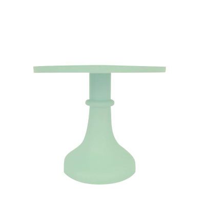Suporte de bolo de vidro verde claro opaco
