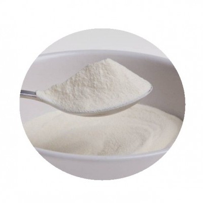 Colher de metal com pó branco sobre tigela branca com pó branco