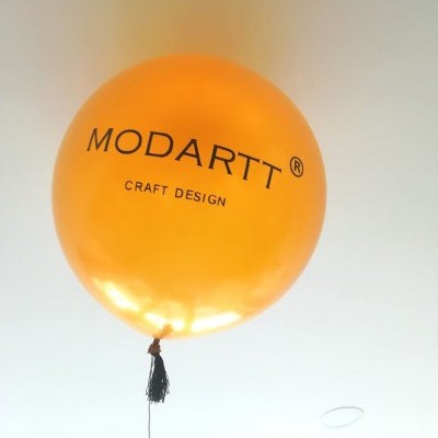 Balão laranja com texto preto MODARTT ® CRAFT DESIGN