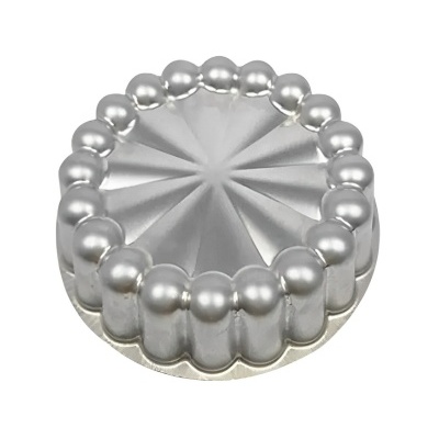 Forma de alumínio para tarte com borda de bolinhas e padrão em leque
