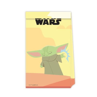 Envelope amarelo com ilustração de personagem verde e texto WARS