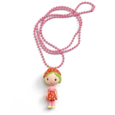 Colar com pendente de boneca colorida