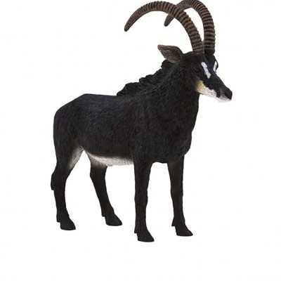 Figura decorativa de bode preto com chifres