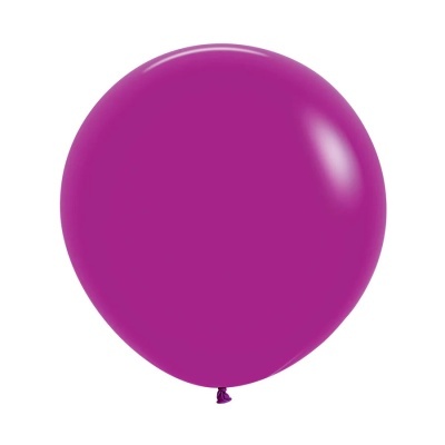 Balão roxo redondo com base amarrada