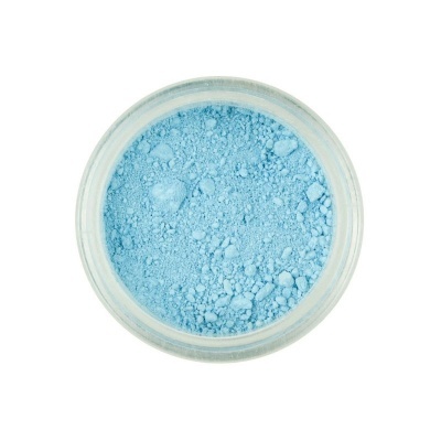 Frasco com pó azul claro visto de cima