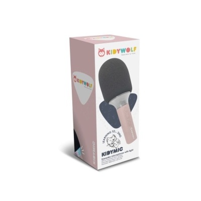 Microfone rosa para crianças KIDYWOLF na caixa