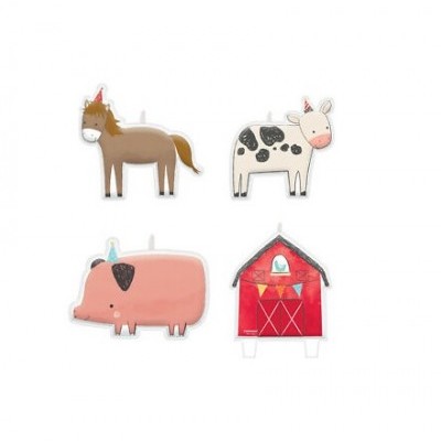 Ímanes decorativos em forma de cavalo, vaca, porco e celeiro