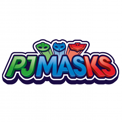 Logótipo PJ Masks com máscaras coloridas