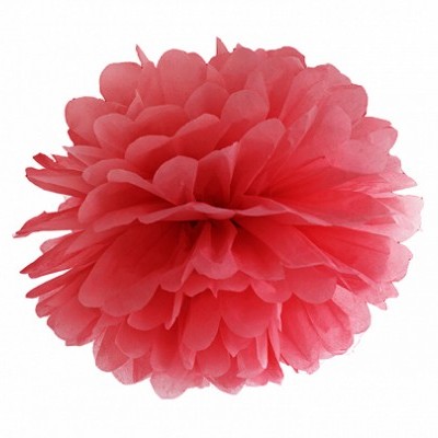 Pom pom decorativo rosa feito de papel de seda