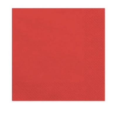 Guardanapo vermelho quadrado com textura na borda