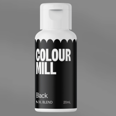Frasco de tinta preta COLOUR MILL com tampa branca e rótulo preto