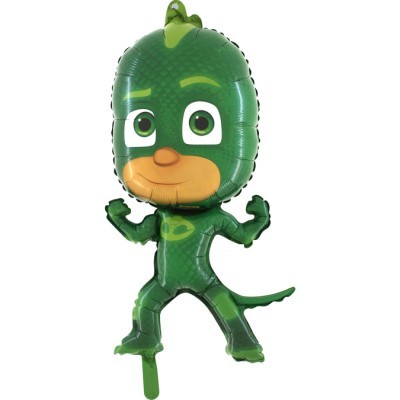 Balão metalizado personagem Gekko verde dos PJ Masks