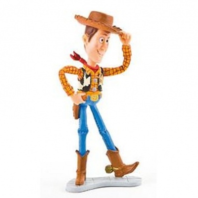 Figura de brinquedo Woody com chapéu castanho e roupas coloridas