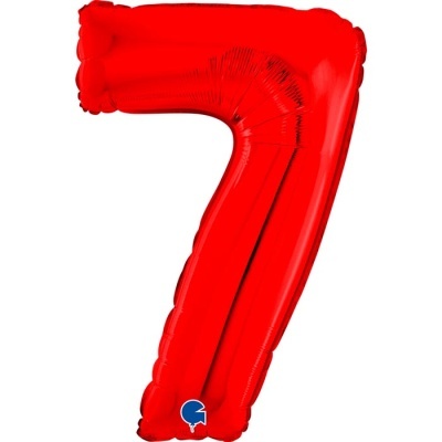 Balão vermelho metalizado número 7