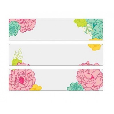 Conjunto de três marcadores de livros com padrão floral colorido