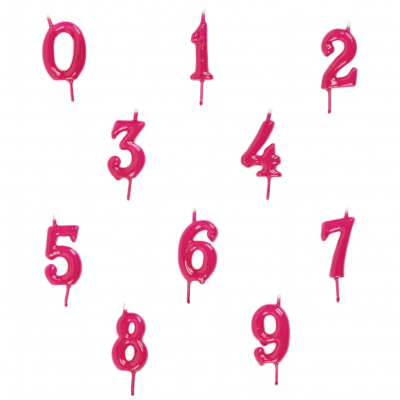 Velas de aniversário em números rosa