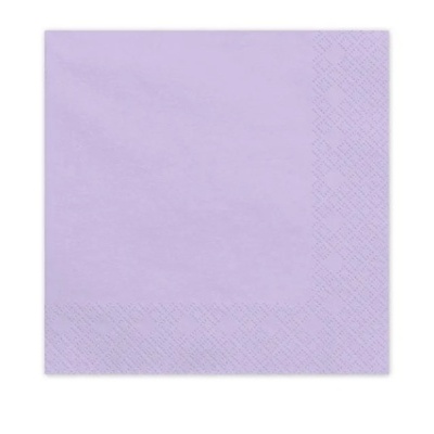 Guardanapo de papel lilás claro com padrão em relevo nas bordas