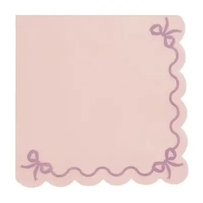 Guardanapo de papel cor-de-rosa com decoração roxa