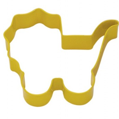 Forma de biscoito amarela em forma de carrinho de bebé