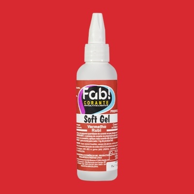 Frasco branco de corante alimentar vermelho Soft Gel Fab!