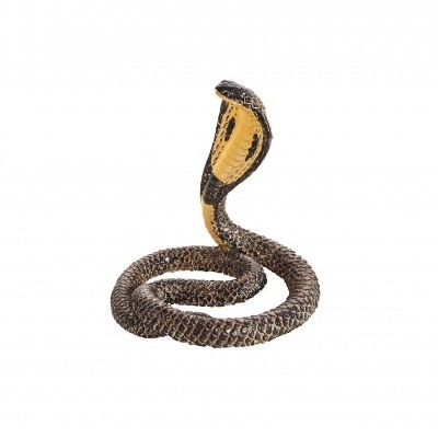 Figura decorativa de cobra cobra repleta detalhada com corpo enrolado e capuz levantado