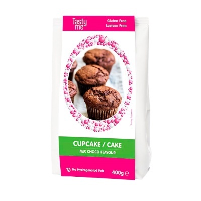 Embalagem de mistura para cupcake sabor chocolate Tasty Me, 400g, sem glúten e lactose