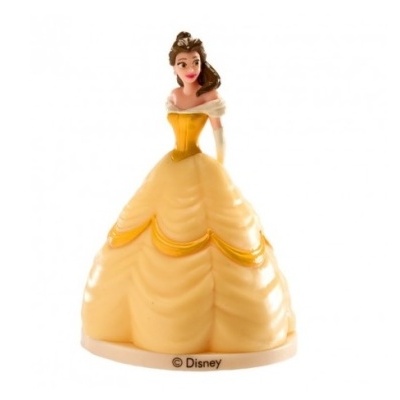 Figura de princesa Disney em vestido amarelo com base branca © Disney