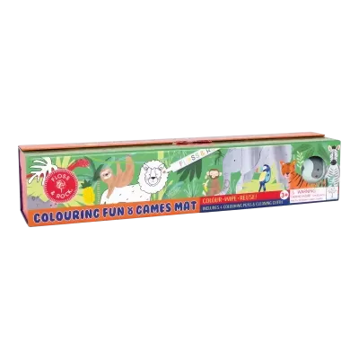 Brinquedo educativo mat de jogos e colorir com animais da selva