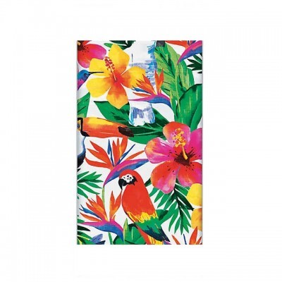 Toalha de praia com padrão tropical colorido