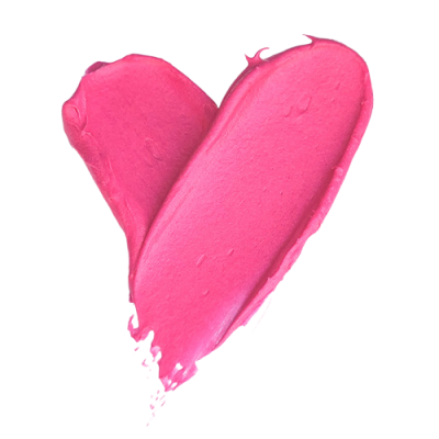 Batom rosa em forma de coração com textura cremosa