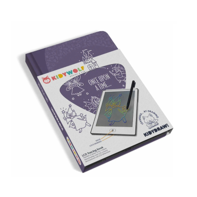 Livro de atividades KIDYWOLF com prancha de traçado LCD e caneta