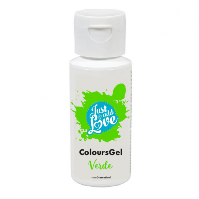Frasco branco de gel verde ColoursGel com tampa de abrir