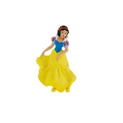 Figura da Branca de Neve com vestido colorido em fundo branco