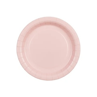 Prato descartável de papel rosa