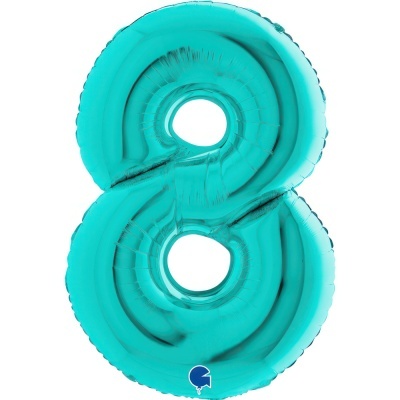 Balão metalizado azul em forma do número 8