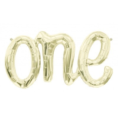 Balões dourados a formar a palavra 'OME'