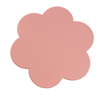 Tapete rosa claro em forma de flor com sete pétalas