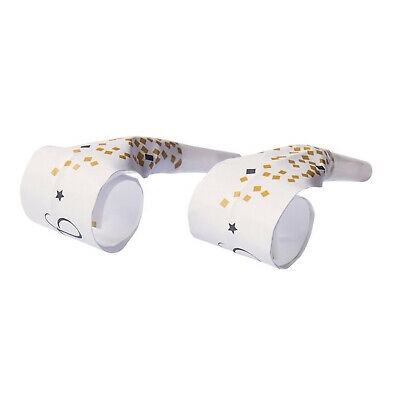 Par de apitos de festa brancos com decoração dourada e preta