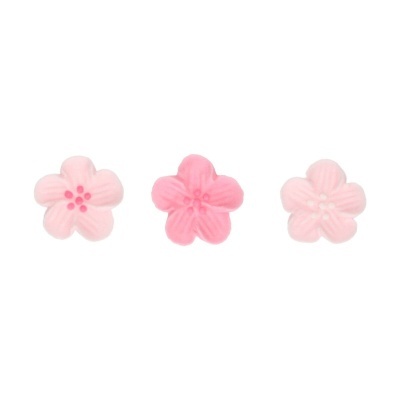 Flores decorativas de açúcar cor-de-rosa para bolos