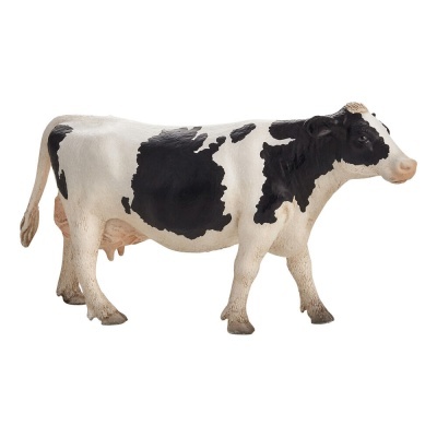 Figura decorativa de vaca preta e branca em polyester