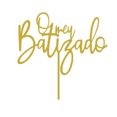 Elemento decorativo dourado com texto 