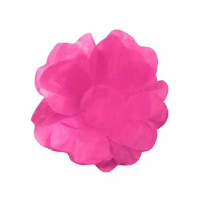 Flor artificial cor-de-rosa em tecido com pétalas sobrepostas
