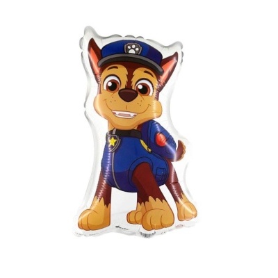 Almofada com estampa de cão em uniforme azul de desenho animado