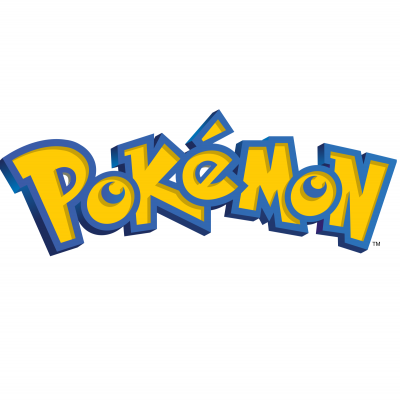 Logótipo Pokémon amarelo com contorno azul
