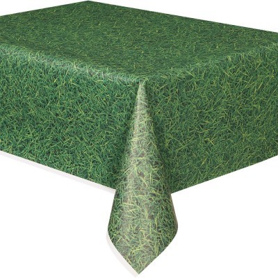 Toalha de mesa verde com padrão de relva