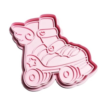 Molde de silicone em forma de patins cor-de-rosa