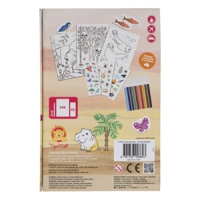 Kit de atividades para colorir Tiger Tribe com desenhos de animais e marcadores coloridos